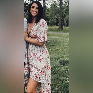 Free people *lookalike* cutout hi low dress